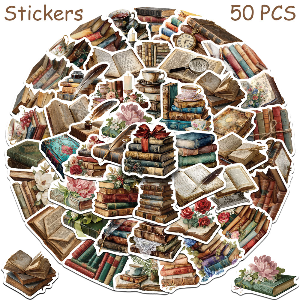 50 шт. винтажных наклеек-стике – обзор и цена Vintage Collectible Books